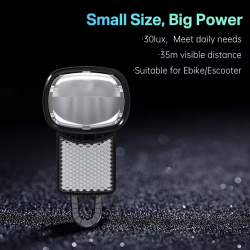 Phare Avant LED 30 Lux Vélo Electrique avec fixation + réflecteur