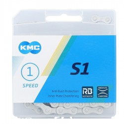 Chaine 1/2 x 1/8 Argent Mat 112 maillons KMC S1