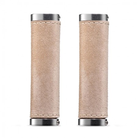 Poignée vélo Double Cuir MONTEGRAPPA Lock-Off Gris Nubuck