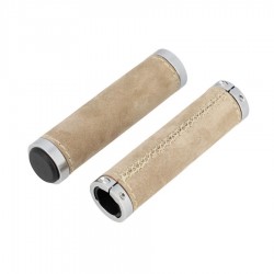 Poignée vélo Double Cuir MONTEGRAPPA Lock-Off Gris Nubuck