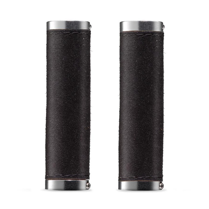 Poignée vélo Double Cuir MONTEGRAPPA Lock-Off Noir Nubuck