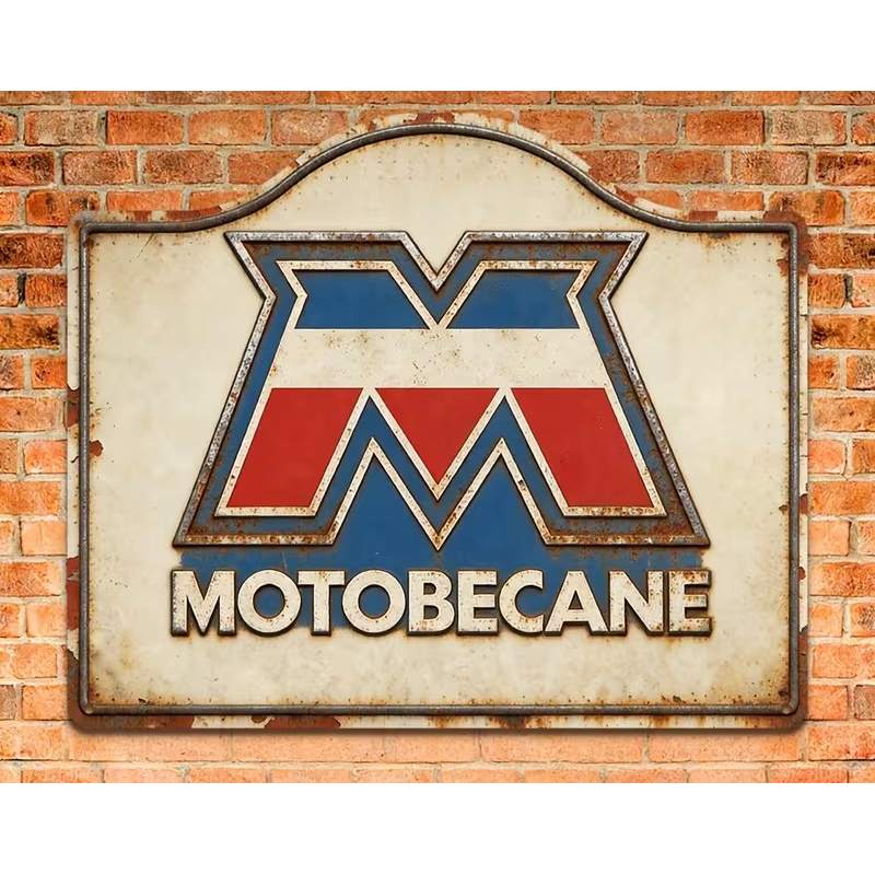 Plaque Murale Métal "MOTOBECANE" Art Déco Vintage