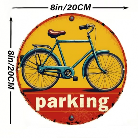 Plaque Murale Métal Ronde "PARKING" Art Déco Vintage