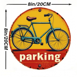 Plaque Murale Métal Ronde "PARKING" Art Déco Vintage