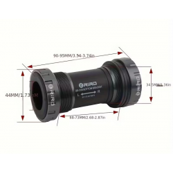 Boitier de pédalier Cuvettes Externes RIRO 68/73 mm - BSA 24mm Noir