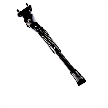 Béquille latérale réglable vélo 24-28 pouces alu noir renforcée E Bike / VAE ( Fix 2 Vis 18 / 40mm )