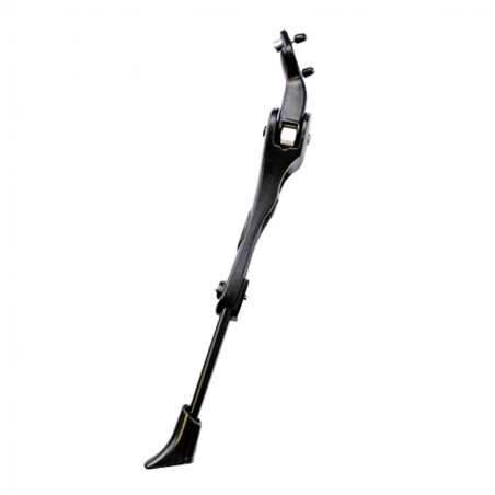 Béquille latérale réglable vélo 24-28 pouces alu noir renforcée E Bike / VAE ( Fix 2 Vis 18 / 40mm )
