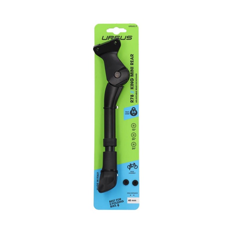 copy of Béquille latérale réglable vélo 16-24 pouces URSUS alu noir renforcée E Bike / VAE ( Fix 2 Vis 40mm )