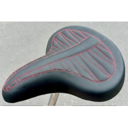 Selle Vélo Cruiser Alfa Italy Noir Surpiqures Rouge