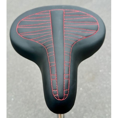 Selle Vélo Cruiser Alfa Italy Noir Surpiqures Rouge