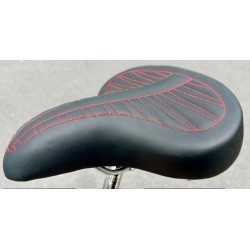Selle Vélo Cruiser Alfa Italy Noir Surpiqures Rouge