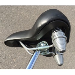 Selle Vélo Cruiser Alfa Italy Noir Surpiqures Rouge