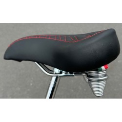 Selle Vélo Cruiser Alfa Italy Noir Surpiqures Rouge