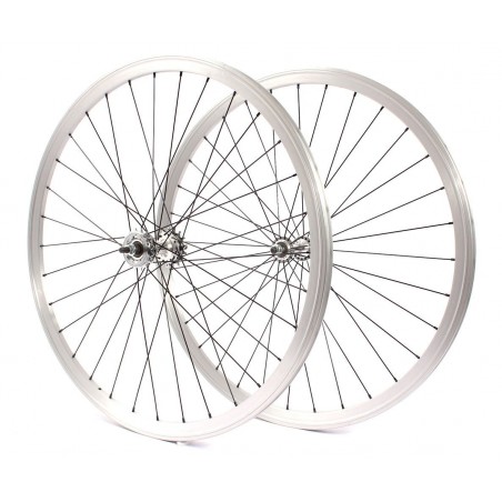 Paire de roue Chrome Vélo Fixie Pignon Fixe Singlespeed KHE Double Parois 28" 700c