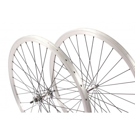 Paire de roue Chrome Vélo Fixie Pignon Fixe Singlespeed KHE Double Parois 28" 700c