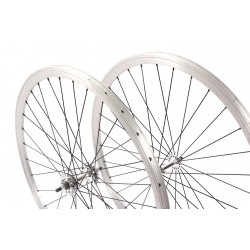 Paire de roue Chrome Vélo Fixie Pignon Fixe Singlespeed KHE Double Parois 28" 700c