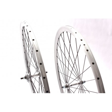 Paire de roue Chrome Vélo Fixie Pignon Fixe Singlespeed KHE Double Parois 28" 700c