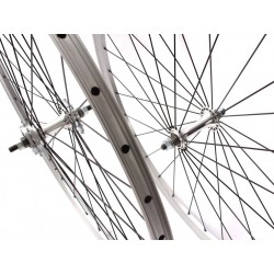 Paire de roue Chrome Vélo Fixie Pignon Fixe Singlespeed KHE Double Parois 28" 700c