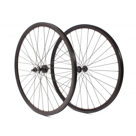Paire de roue Noir Vélo Fixie Pignon Fixe Singlespeed KHE Double Parois 28" 700c