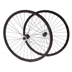 Paire de roue Noir Vélo Fixie Pignon Fixe Singlespeed KHE Double Parois 28" 700c