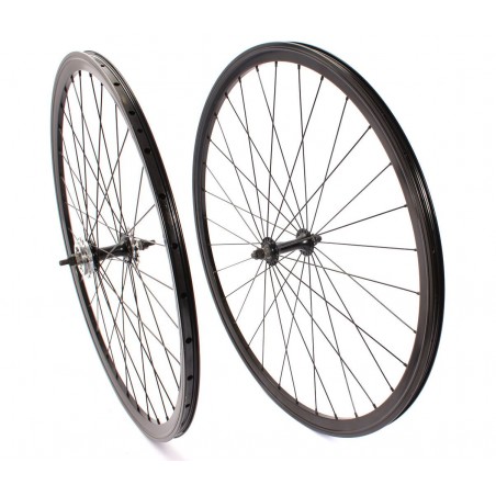 Paire de roue Noir Vélo Fixie Pignon Fixe Singlespeed KHE Double Parois 28" 700c