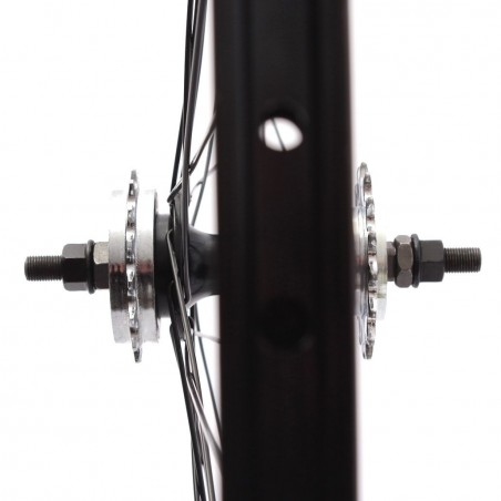 Paire de roue Noir Vélo Fixie Pignon Fixe Singlespeed KHE Double Parois 28" 700c