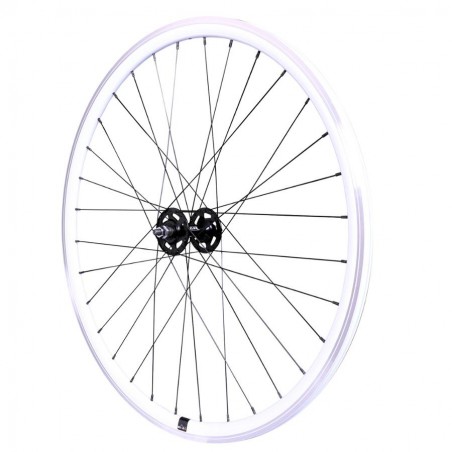 Roue Avant Blanche Vélo Fixie Pignon Fixe Singlespeed Double Paroi 28" 700c
