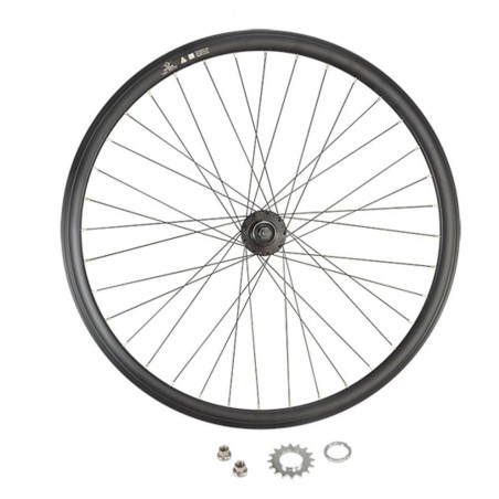 Roue Arrière Noir Vélo Fixie Pignon Fixe Singlespeed Double Paroi 28" 700c