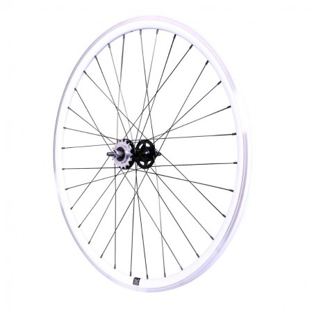 Roue Arrière Blanche Vélo Fixie Pignon Fixe Singlespeed Double Paroi 28" 700c