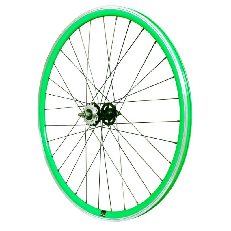 Roue Arrière Vert Vélo Fixie Pignon Fixe Singlespeed Double Paroi 28" 700c