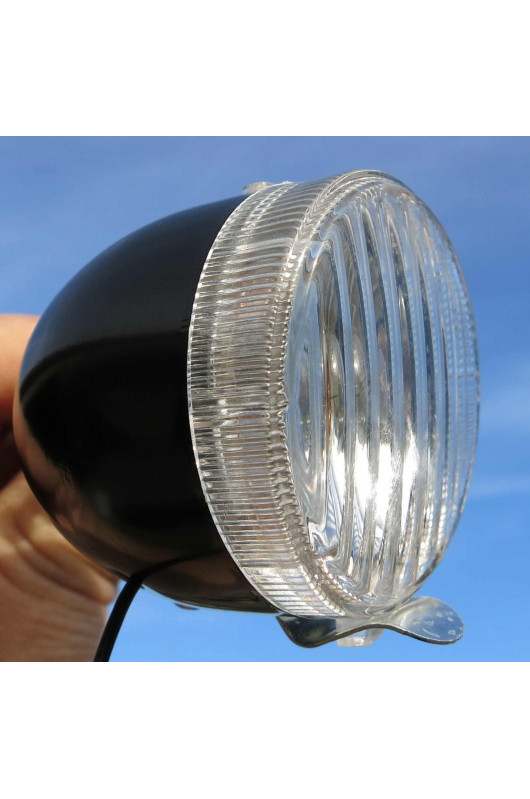 Phare Avant Vélo Vintage LED 3 Piles AAA - Métal, Angle 160°, Design Rétro Argenté Ou Noir