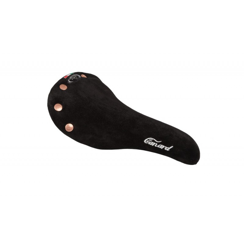 Selle Monte Grappa Cuir Velouté Canard Noir Avec Rivets