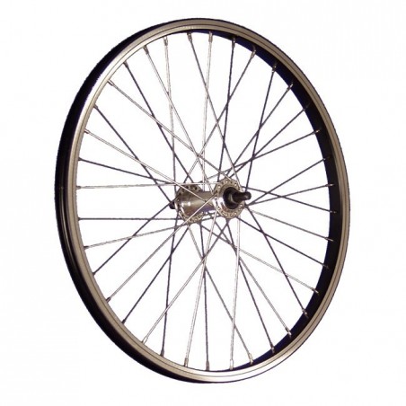 Roue Avant Aluminium 20" 36 Rayons Noir / Argent