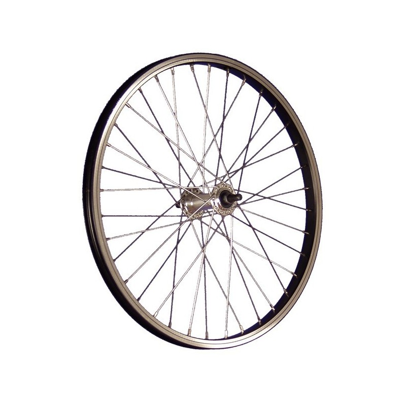 Roue Avant Aluminium 20" 36 Rayons Noir / Argent