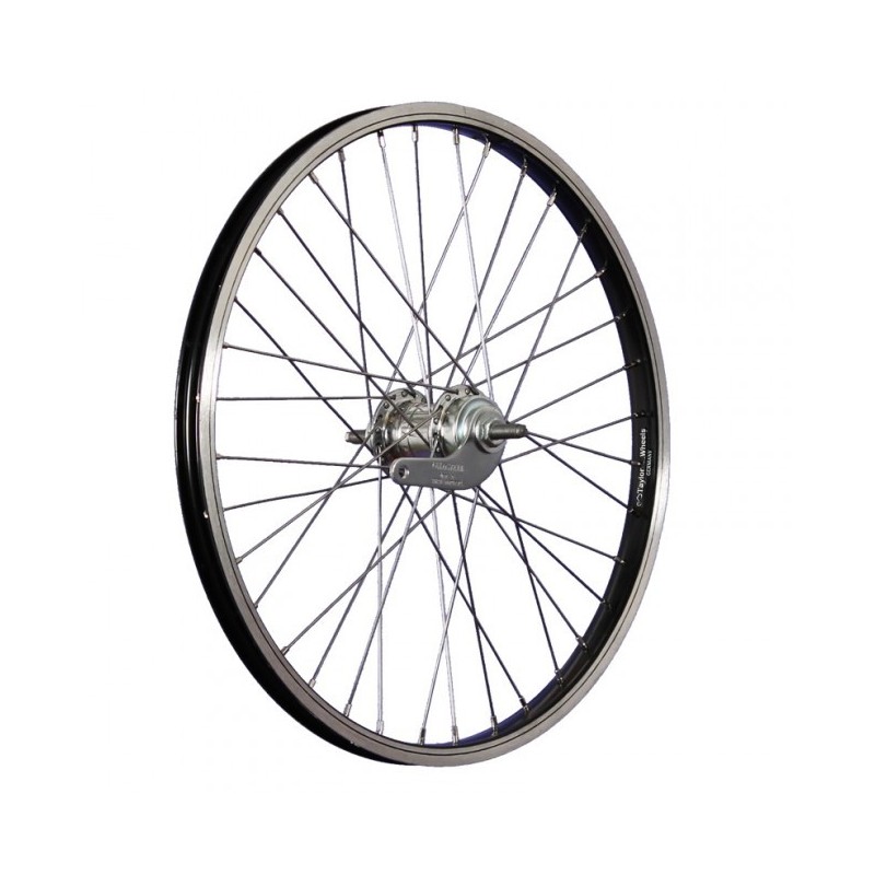 Roue Arrière Aluminium 20" 36 Rayons Rétropédalage Noir / Argent