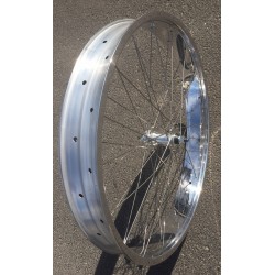 Roue Avant 24" 82mm Alu Poli Chrome Disque