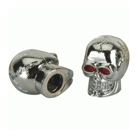 Bouchon de valve Skull Crâne Chrome