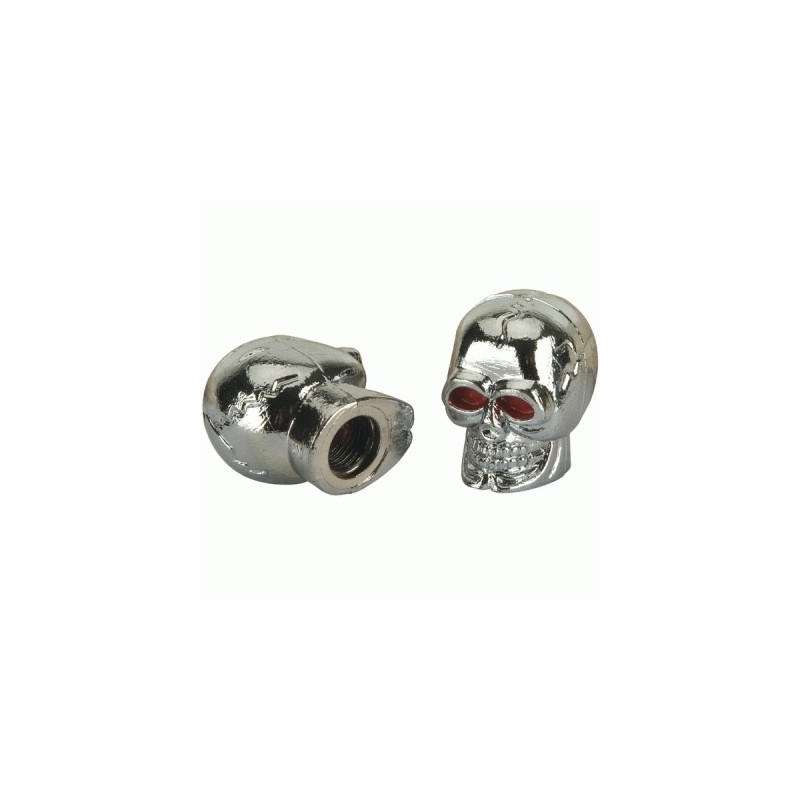 Bouchon de valve Skull Crâne Chrome