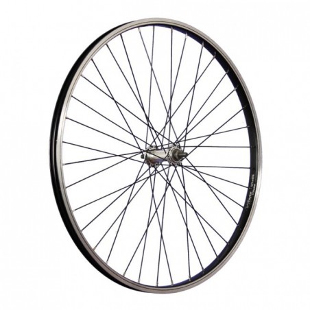 Roue Avant Aluminium 26" 36 Rayons Noir / Argent