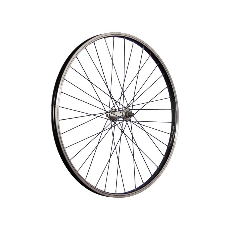 Roue Avant Aluminium 26" 36 Rayons Noir / Argent