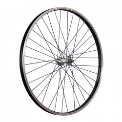 Roue Avant Aluminium 26" 36 Rayons Noir / Argent