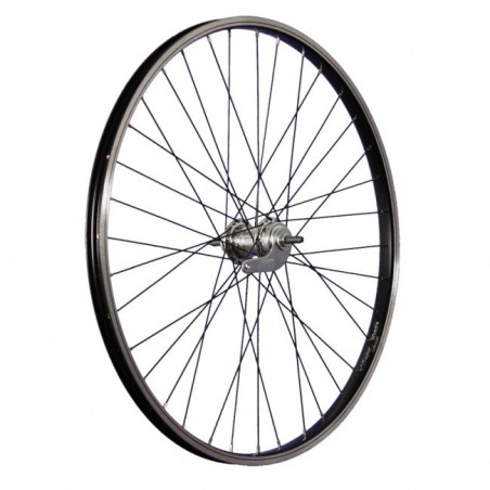 Roue Arrière Aluminium 26" 36 Rayons Rétropédalage Noir / Argent