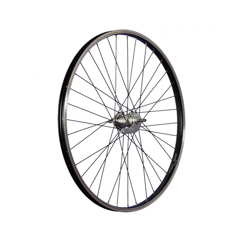 Roue Arrière Aluminium 26" 36 Rayons Rétropédalage Noir / Argent