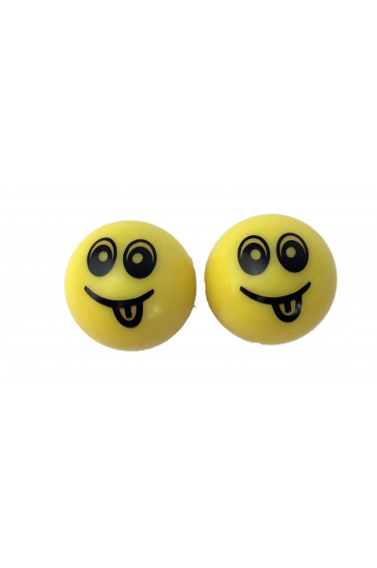 Bouchons De Valve Personnalisés Smiley Pour Pneus - Lot De 4, Aluminium Et ABS, 7 Mm, Noir/jaune/rouge
