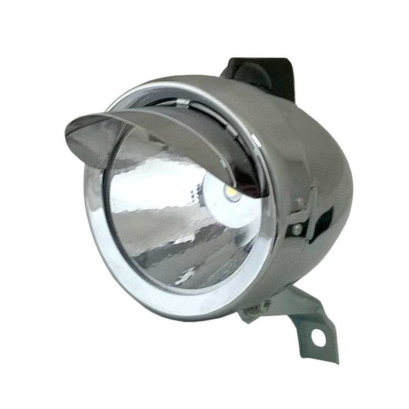 Phare Avant LED Métal Chrome avec visière