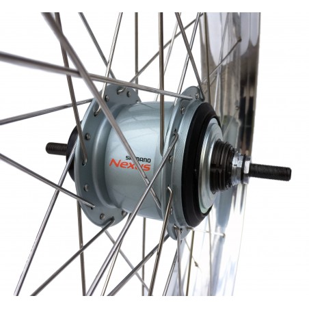 Roue Arrière 24" 82mm Alu Poli Chrome 8 vitesses