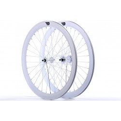 Paire de roue Blanche Vélo Fixie Pignon Fixe Singlespeed Pure Fix