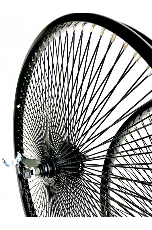 Paire De Roues Noires 26 Pouces 144 Rayons Pour Vélo Lowrider - Rétropédalage