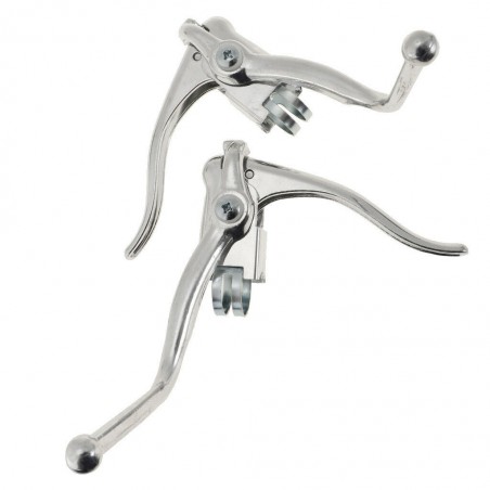 Kit Levier de frein vélo double commande Gauche et Droit Chrome