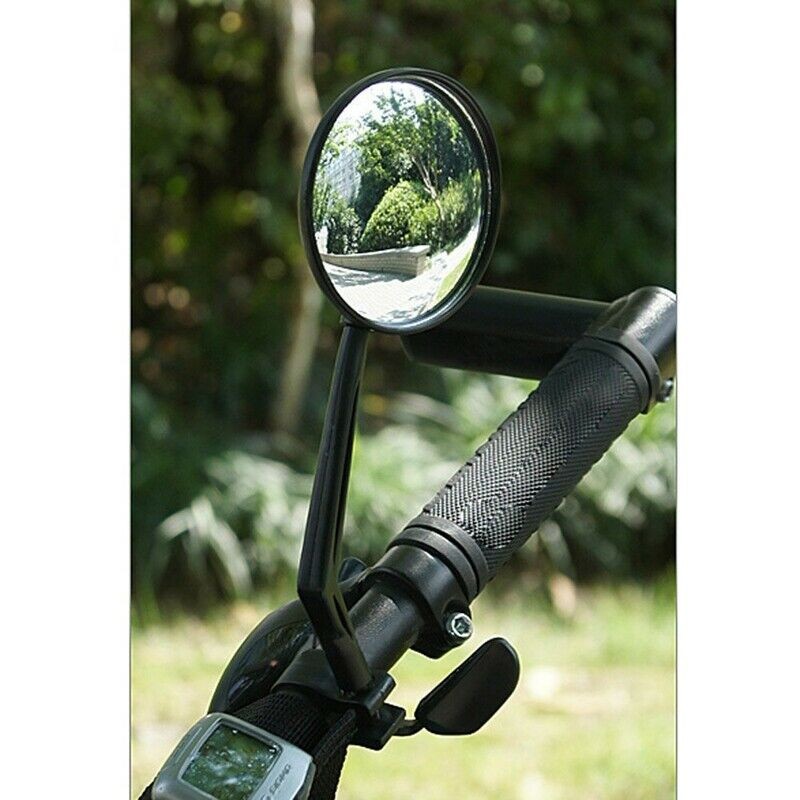 1 Pièce Miroir Convexe De Vélo Rond Noir Avec Support Rotatif À